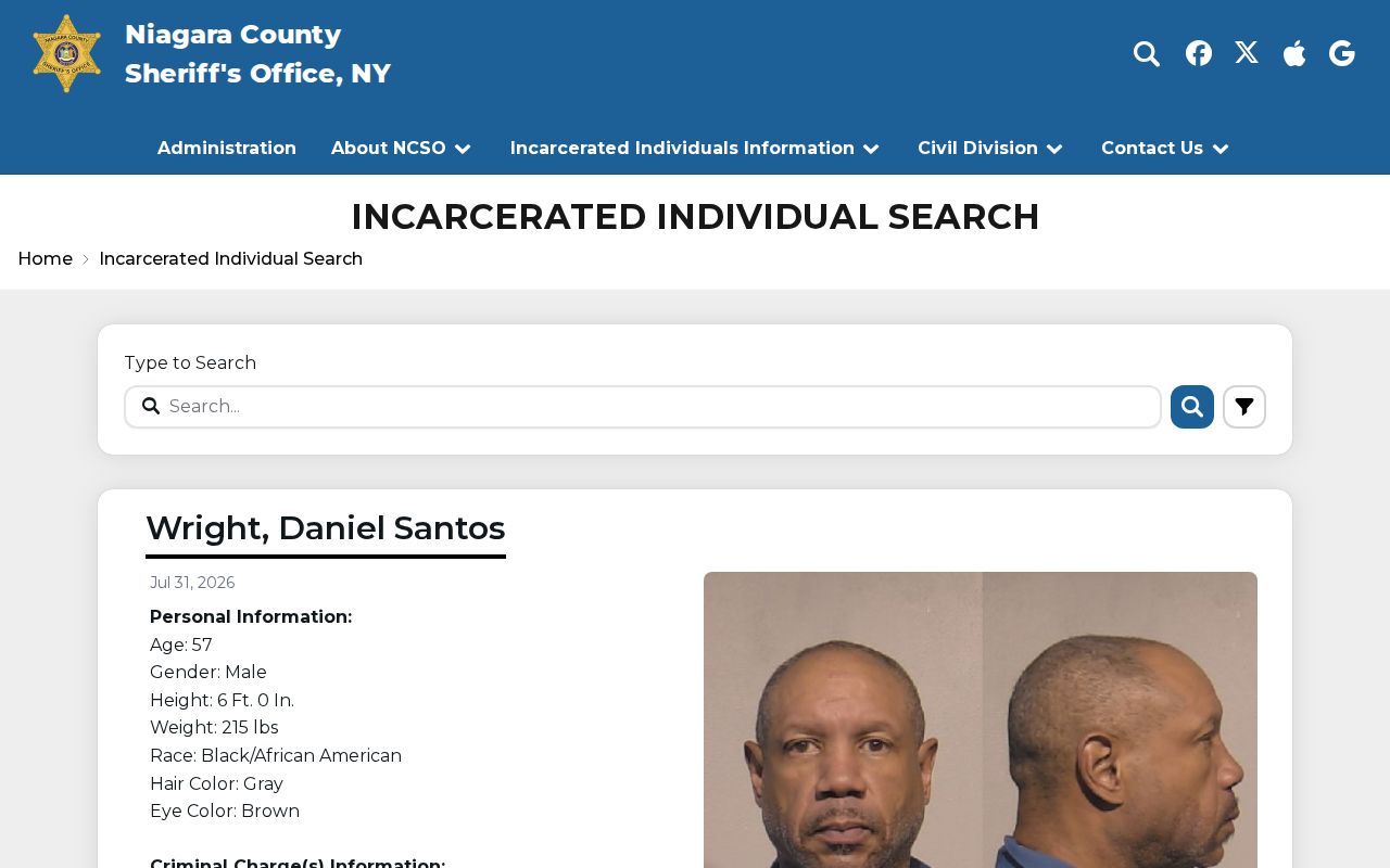 Niagara County arrest lookup current incarcerated search