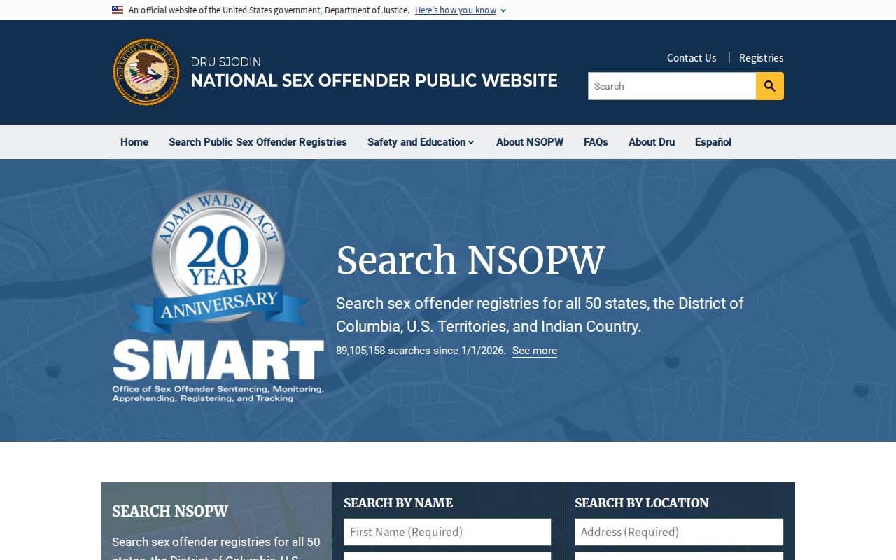 Niagara County sex offender search through the national NSOPW portal