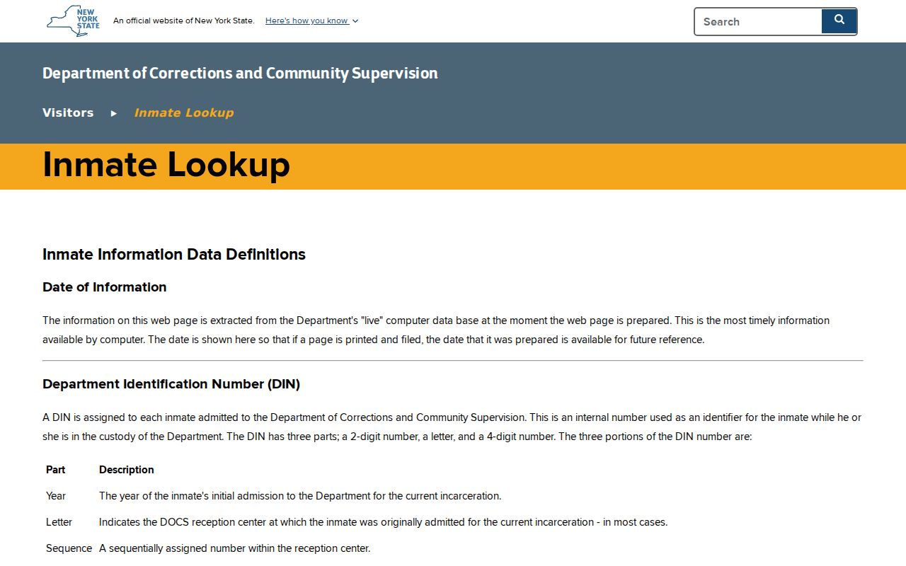 Niagara County criminal custody search through DOCCS